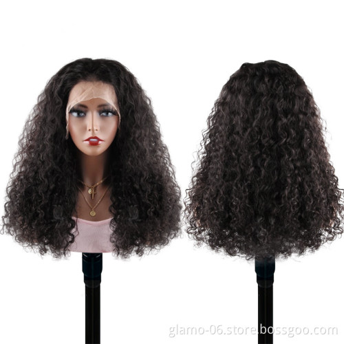 Cuticle Aligned Raw Virgin Hair Front Wigs Short Curly Brazilian hair 4*4 13*4 Lace 16-34 Inches Natural Black